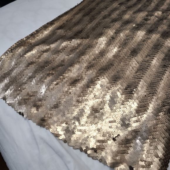 J. Crew Sequin Spaghetti Strap Slip Dress, Champagne Light Gold Dress, size 16 - Picture 7 of 15